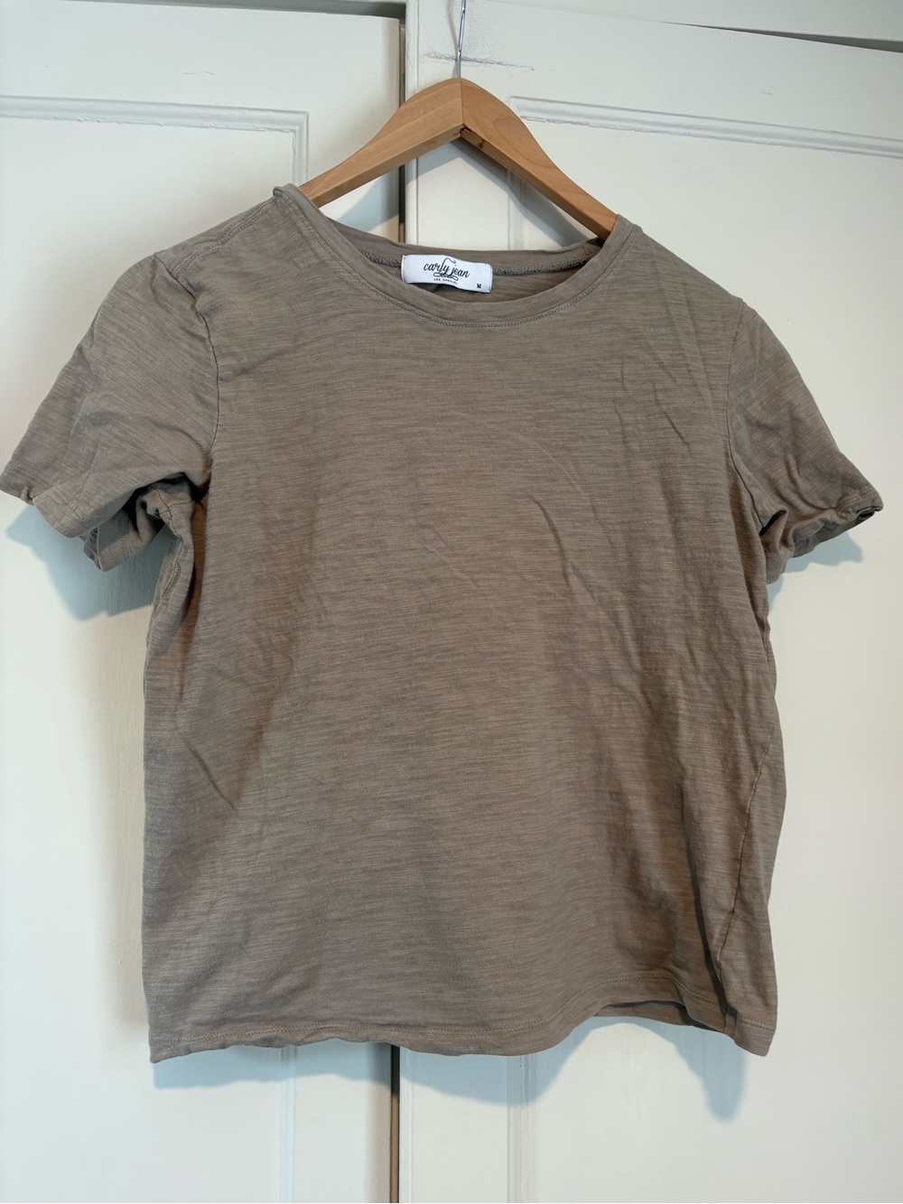 Carly Jean Cropped Crew Neck Short Sleeve Tee